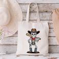 Cowboy Skeleton Baseball Halloween Graphic Canvas Tote Bag Cowboy Skeleton Baseball Halloween Graphic Canvas Tote Bag