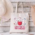 Cute Dentist Valentine Love You To The Molars Teeth Pun Raglan Baseball Tee Canvas Tote Bag