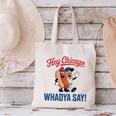 Hey Chicago Whadya Say Baseball Hot Dog Canvas Tote Bag Hey Chicago Whadya Say Baseball Hot Dog Canvas Tote Bag
