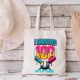 HUGvyn I Survived 100 Days Baseball Teacher Ice Cream Drip Canvas Tote Bag