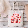 I Am In Love With A Gamer Cute Valentines Day Gamer Couple Raglan Baseball Tee Canvas Tote Bag