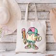 Melted Ice-Cream Baseball Mascot Pastel Pop Canvas Tote Bag