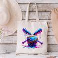 Neon Dripping Baseball And Bats Colorful Sports Art Canvas Tote Bag Neon Dripping Baseball And Bats Colorful Sports Art Canvas Tote Bag