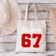 Number 67 Numbered Six Seven Baseball Jersey Style Team 67 Canvas Tote Bag