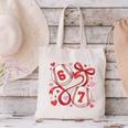Six Seven Baseball Lover Sports Red Heart Bow Valentine Girl Canvas Tote Bag