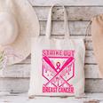 Strike Out Breast Cancer Baseball Ice Cream Drip Canvas Tote Bag