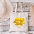 Strike Out Childhood Cancer Boys Baseball Drip Gold Ribbon Canvas Tote Bag