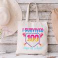 I Survived 100 Days Of School Baseball 100th Day Kids Girls Canvas Tote Bag