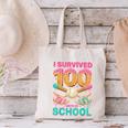 I Survived 100 Days Of School Baseball Ice Cream Drip Canvas Tote Bag I Survived 100 Days Of School Baseball Ice Cream Drip Canvas Tote Bag