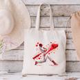 Valentine Baseball Player Drip Canvas Tote Bag