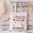 Women's 100 Days Of School Boys Kids Baseball Canvas Tote Bag Women's 100 Days Of School Boys Kids Baseball Canvas Tote Bag