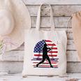 Women's Batter Patriotic American Flag Baseball Silks Canvas Tote Bag