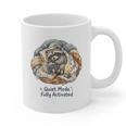 Quiet Mode Fully Activated Cozy Sleeping Raccoon Book Lover Graphic Print Coffee Mug Quiet Mode Fully Activated Cozy Sleeping Raccoon Book Lover Graphic Print Coffee Mug