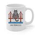 San Francisco Cat Golden Gate Bridge Book Lover Graphic Print Coffee Mug San Francisco Cat Golden Gate Bridge Book Lover Graphic Print Coffee Mug