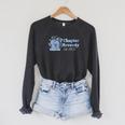1956 Chapter Seventy 70th Birthday Blue Toile Floral Book Raglan Sleeve Sweatshirt Dark Grey Heather