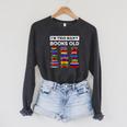 50th Birthday I'm This Many Books Old 50 Years Old Bookworm Raglan Sleeve Sweatshirt Dark Grey Heather
