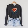 71st Birthday Comic Book Hero Born In 1954 Raglan Sleeve Sweatshirt Dark Grey Heather