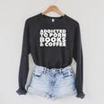 Addicted To Porn Books & Coffee Raglan Sleeve Sweatshirt Dark Grey Heather