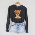 Adorable Fawn Reading Book Lover With Raglan Sleeve Sweatshirt Dark Grey Heather Adorable Fawn Reading Book Lover With Raglan Sleeve Sweatshirt Dark Grey Heather