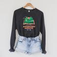 Adventure Awaits a Idea For Book Lovers Raglan Sleeve Sweatshirt Dark Grey Heather