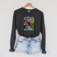 Animorphs Split Face Character Colorful Grid Book Series Raglan Sleeve Sweatshirt Dark Grey Heather