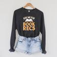 Ask Me For Book Recs School Librarian Bookaholic Librarian Raglan Sleeve Sweatshirt Dark Grey Heather