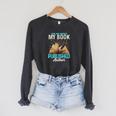 Ask Me About My Book Writer Of Novels Writers Author Raglan Sleeve Sweatshirt Dark Grey Heather