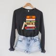 Ask Me What I'm Reading Book Lover Apparel Raglan Sleeve Sweatshirt Dark Grey Heather