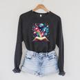 Astronomy Space Lover Books Bookworm Raglan Sleeve Sweatshirt Dark Grey Heather