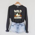 Avid Readers Bookworms Book Lovers Wild About Reading Lovers Raglan Sleeve Sweatshirt Dark Grey Heather
