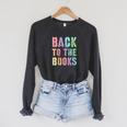 BACK TO THE BOOKS Happy First Day School Future Grads Raglan Sleeve Sweatshirt Dark Grey Heather BACK TO THE BOOKS Happy First Day School Future Grads Raglan Sleeve Sweatshirt Dark Grey Heather