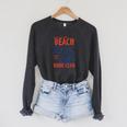 Beach Book Club Girl Summer Bookish Beach Day Librarian Raglan Sleeve Sweatshirt Dark Grey Heather