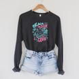 Beach Book Club Seashell Starfish Summer Vacation Hawaii Raglan Sleeve Sweatshirt Dark Grey Heather