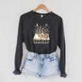 Beautiful Floral Open Book Teacher Men Women Raglan Sleeve Sweatshirt Dark Grey Heather