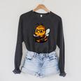 Bee Reading Book Lover Raglan Sleeve Sweatshirt Dark Grey Heather