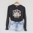 Book Bunny Forever Easter Reading Librarian Bookworm Raglan Sleeve Sweatshirt Dark Grey Heather