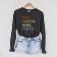 Book Chapter Verse Christian Bible Reformed Theology Raglan Sleeve Sweatshirt Dark Grey Heather
