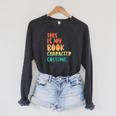 This Is My Book Character Costume Retro Halloween Raglan Sleeve Sweatshirt Dark Grey Heather This Is My Book Character Costume Retro Halloween Raglan Sleeve Sweatshirt Dark Grey Heather