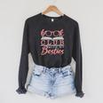 Book Club With My Besties Raglan Sleeve Sweatshirt Dark Grey Heather