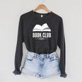 Book Club Lover Reader Raglan Sleeve Sweatshirt Dark Grey Heather