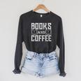 Book Coffee Lover Books And Coffee Raglan Sleeve Sweatshirt Dark Grey Heather