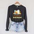 Book Dragon Librarian Book Lovers Raglan Sleeve Sweatshirt Dark Grey Heather