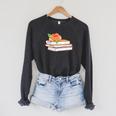 Book Flower Raglan Sleeve Sweatshirt Dark Grey Heather