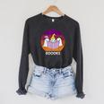 Book Ghost Reading Halloween Teacher For Men Women Raglan Sleeve Sweatshirt Dark Grey Heather
