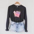 Book Girlie Coffee Mug Reading Lover Reader Raglan Sleeve Sweatshirt Dark Grey Heather