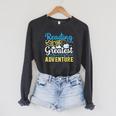 Book Librarian Reading Is The Greatest Adventure Book Lover Raglan Sleeve Sweatshirt Dark Grey Heather