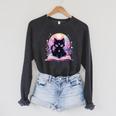 Book Lover Crystal Witchy Cute Cat Kawaii Pastel Goth Raglan Sleeve Sweatshirt Dark Grey Heather Book Lover Crystal Witchy Cute Cat Kawaii Pastel Goth Raglan Sleeve Sweatshirt Dark Grey Heather