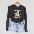 Book Lover Cute Cat Coffee Just 1 More Chapter Cozy Reading Raglan Sleeve Sweatshirt Dark Grey Heather