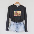 Book Lover Reading Brushstroke Books Are My Love Language Raglan Sleeve Sweatshirt Dark Grey Heather