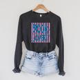 Book Lover Reading Enthusiast Bold Stripes Comfort Colors Crop Top Raglan Sleeve Sweatshirt Dark Grey Heather